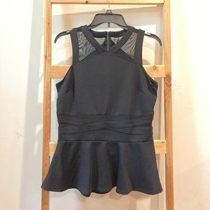 Worthington® Sleeveless Mesh-Inset Peplum Top